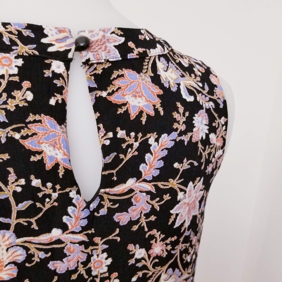 Women's Floral Print Keyhole Dress, XS - Picture 3 of 5